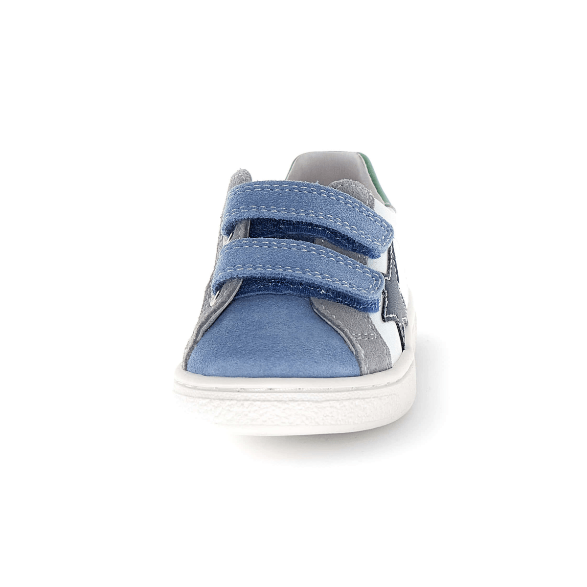 Naturino Boys (Sizes 27 - 32) Pinn VL White Leather/Blue/Grey Suede - 1106259 - Tip Top Shoes of New York