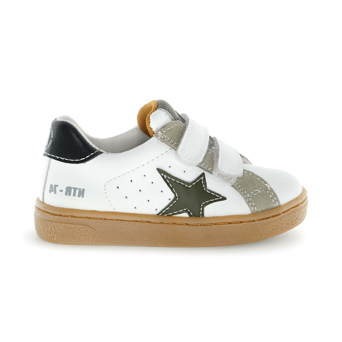 Naturino Boys (Sizes 27-32) Pinn VL White/Grey/Navy Star Leather - 1112854 - Tip Top Shoes of New York