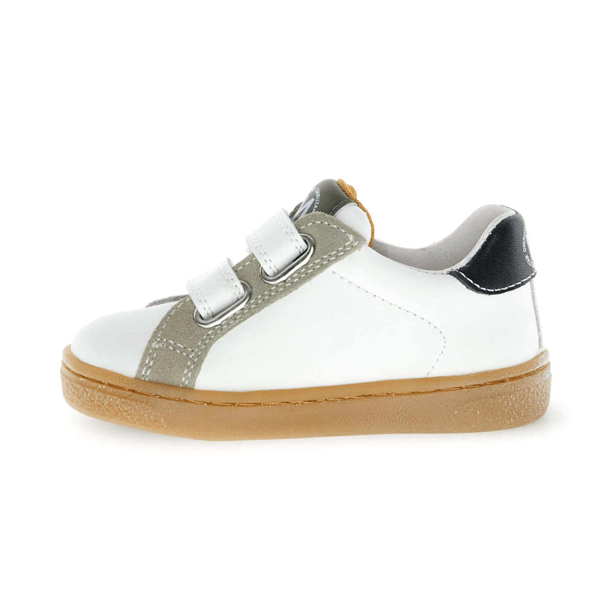 Naturino Boys (Sizes 27-32) Pinn VL White/Grey/Navy Star Leather - 1112854 - Tip Top Shoes of New York
