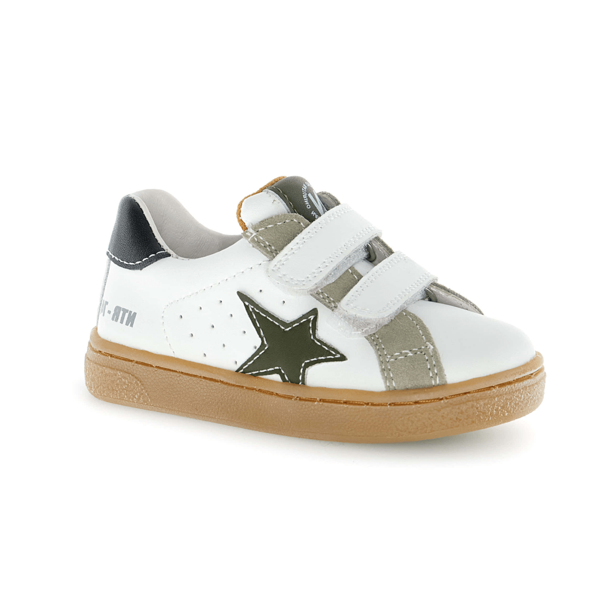 Naturino Boys (Sizes 27-32) Pinn VL White/Grey/Navy Star Leather - 1112854 - Tip Top Shoes of New York