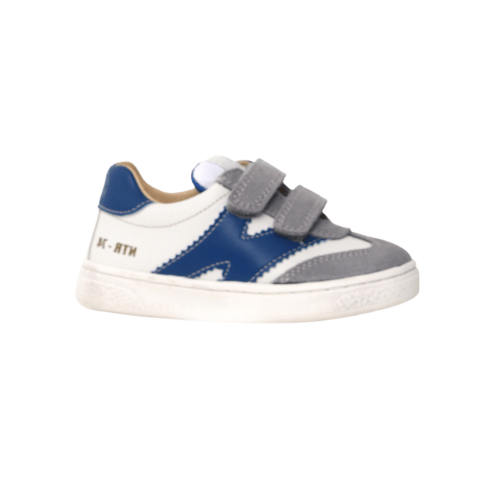 Naturino Boy's (Sizes 28 - 32) Jenix VL White Leather/Gray/Navy - 1093795 - Tip Top Shoes of New York