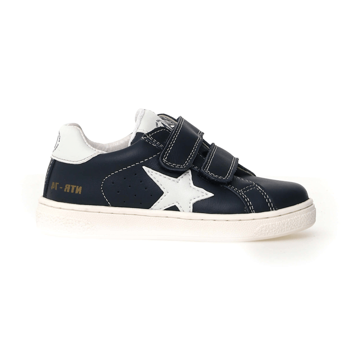 Naturino Boys (Sizes 28 - 32) Pinn VL White Star/Navy Leather - 1106269 - Tip Top Shoes of New York