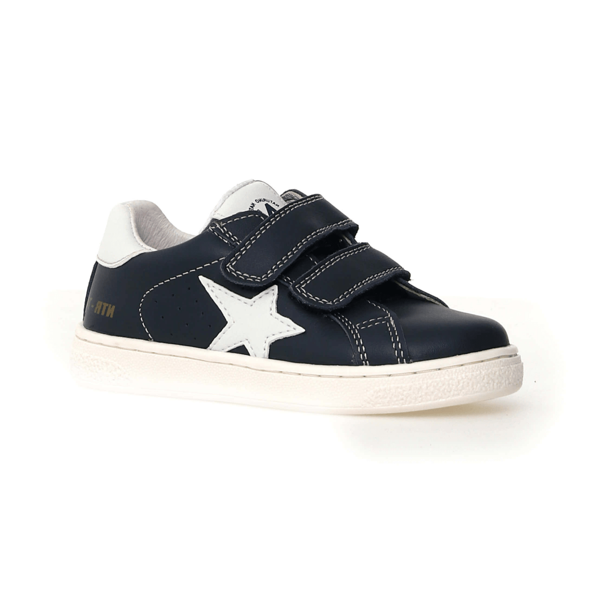 Naturino Boys (Sizes 28 - 32) Pinn VL White Star/Navy Leather - 1106269 - Tip Top Shoes of New York