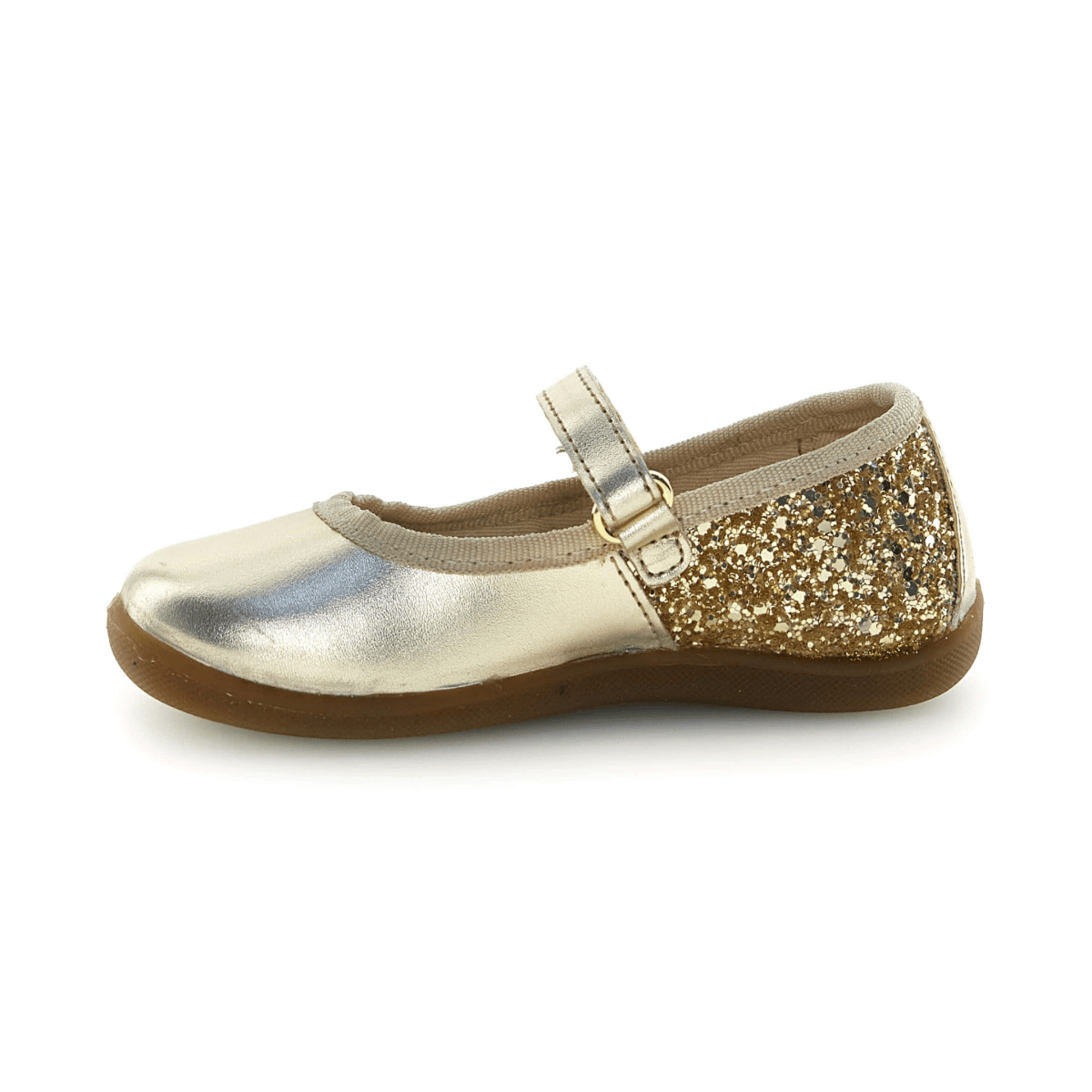 Naturino Girls (Sizes 26-29) Frollik Platinum Patent/Gold Glitter/Gum - 1113004 - Tip Top Shoes of New York