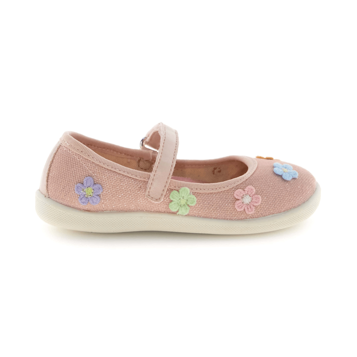 Naturino Girls (Sizes 26 - 29) Malilia Pink Canvas Embroidered Flowers Mary Jane - 1106437 - Tip Top Shoes of New York