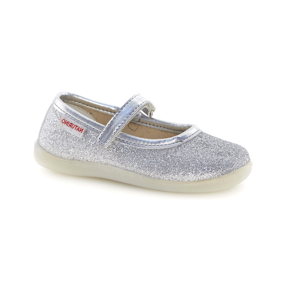 Naturino Girls (Sizes 27 - 29) Pavia Silver Glitter Mary Jane - 1106418 - Tip Top Shoes of New York