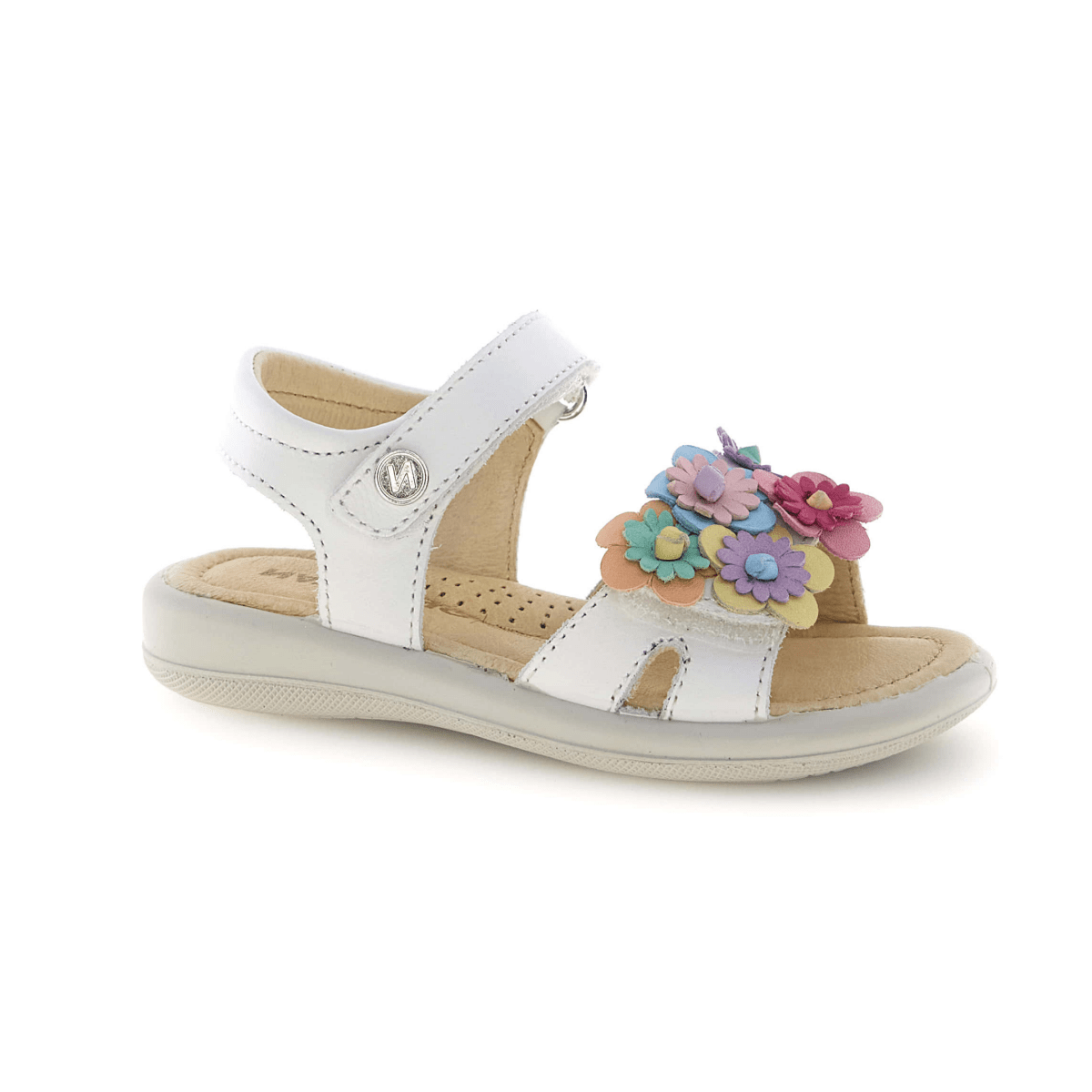 Naturino Girls (Sizes 27 - 32) Brahma White/Multicolor Flowers - 1106187 - Tip Top Shoes of New York