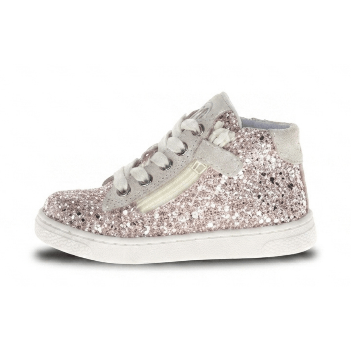 Naturino Girls (Sizes 27-32) Pinn High Zip Silver Glitter - 1112890 - Tip Top Shoes of New York