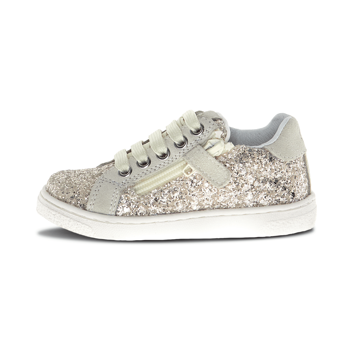Naturino Girls' (Sizes 27 - 32) Pinn Zip Silver Glitter Star - 1100828 - Tip Top Shoes of New York