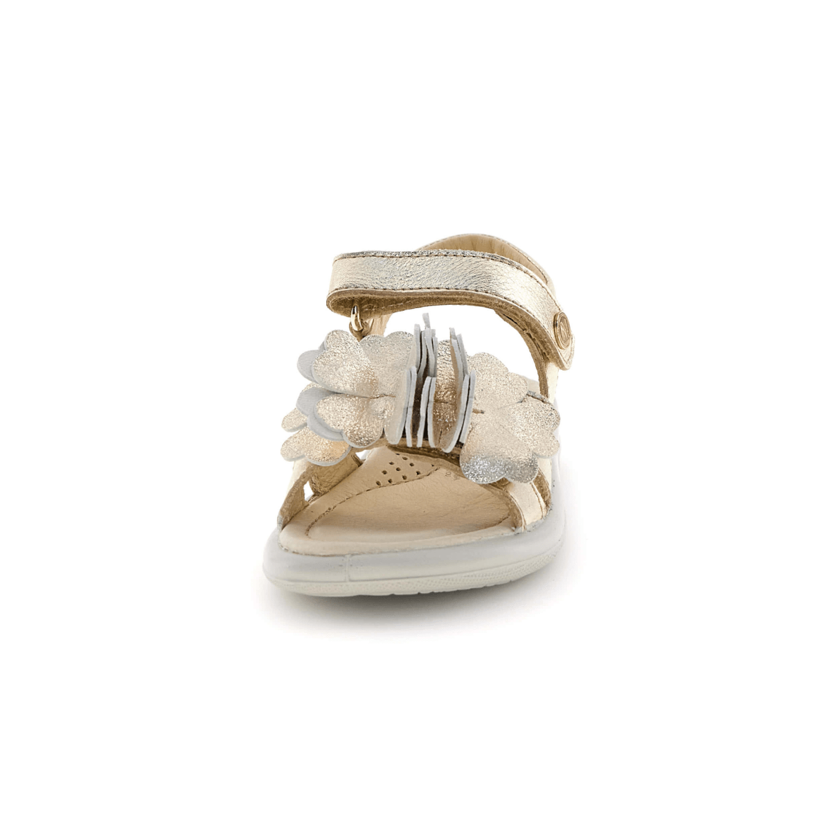 Naturino Girls (Sizes 27 - 32) Salya Metallic Gold/Glitter Flowers - 1106223 - Tip Top Shoes of New York