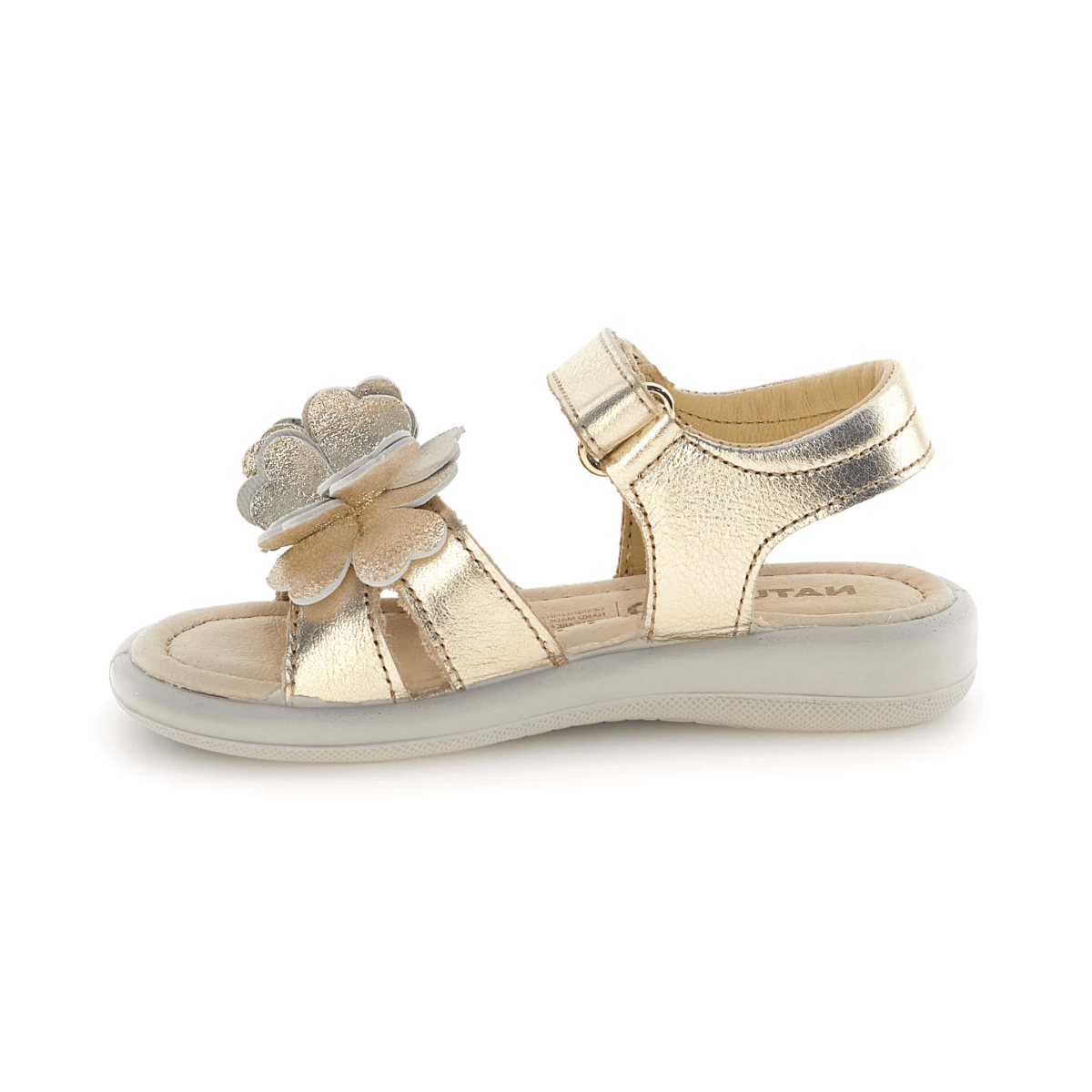Naturino Girls (Sizes 27 - 32) Salya Metallic Gold/Glitter Flowers - 1106223 - Tip Top Shoes of New York
