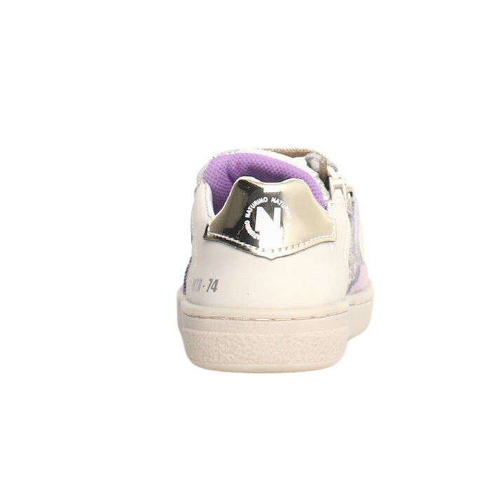 Naturino Girl's (Sizes 27-32) White Leather/Glitter Side Zip - 1082803 - Tip Top Shoes of New York