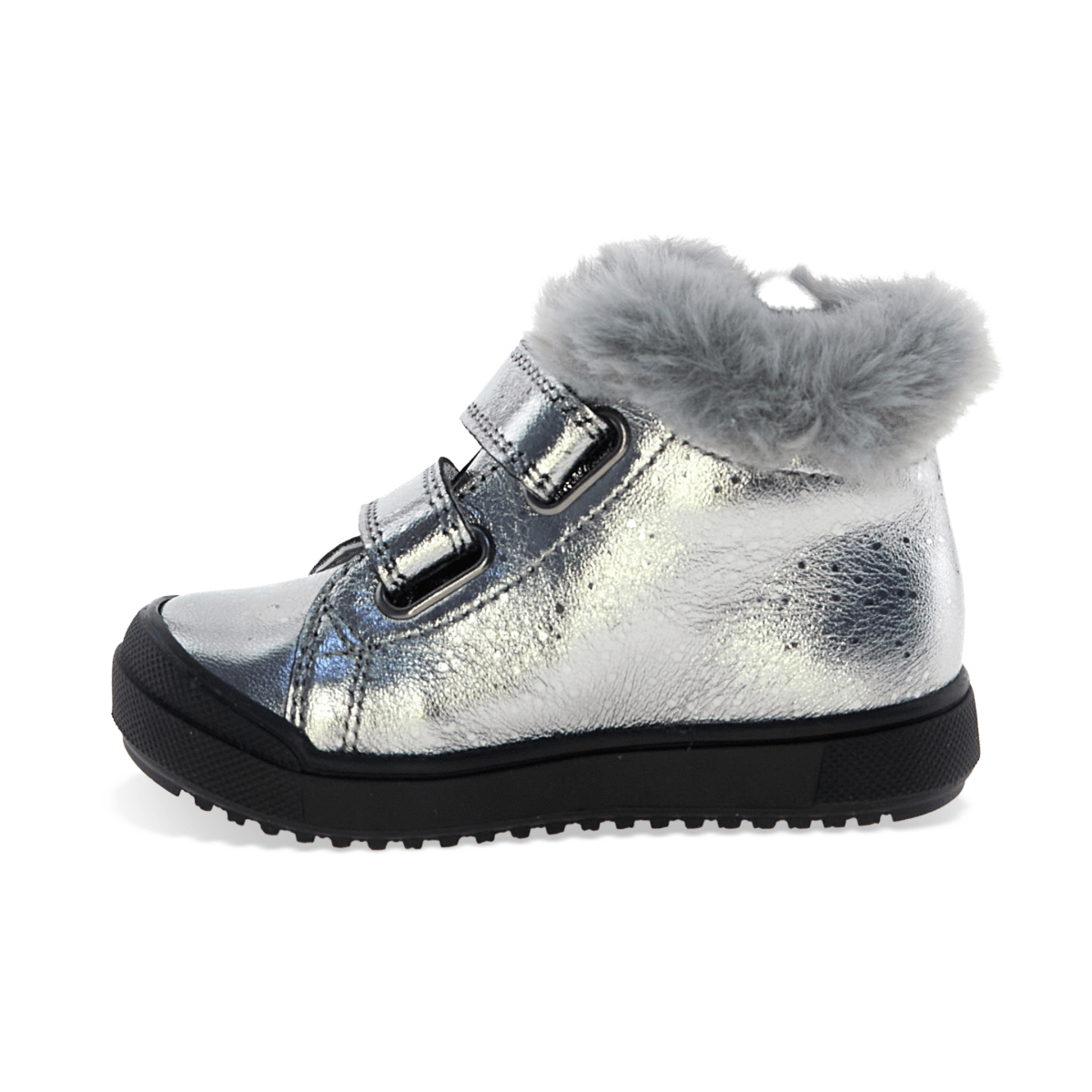 Naturino Girls' (Sizes 28 - 32) Dellen VL Silver Pebbled Leather Waterproof - 1100074 - Tip Top Shoes of New York