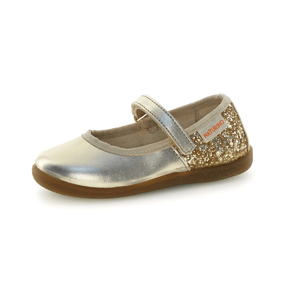 Naturino Girls (Sizes 30-34) Frollik Platinum Patent/Gold Glitter/Gum - 1113009 - Tip Top Shoes of New York