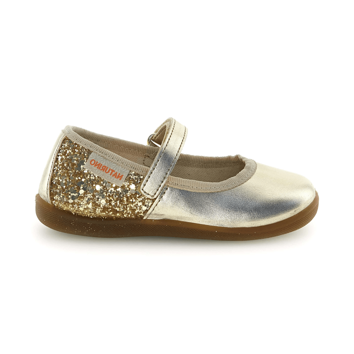Naturino Girls (Sizes 30-34) Frollik Platinum Patent/Gold Glitter/Gum - 1113009 - Tip Top Shoes of New York