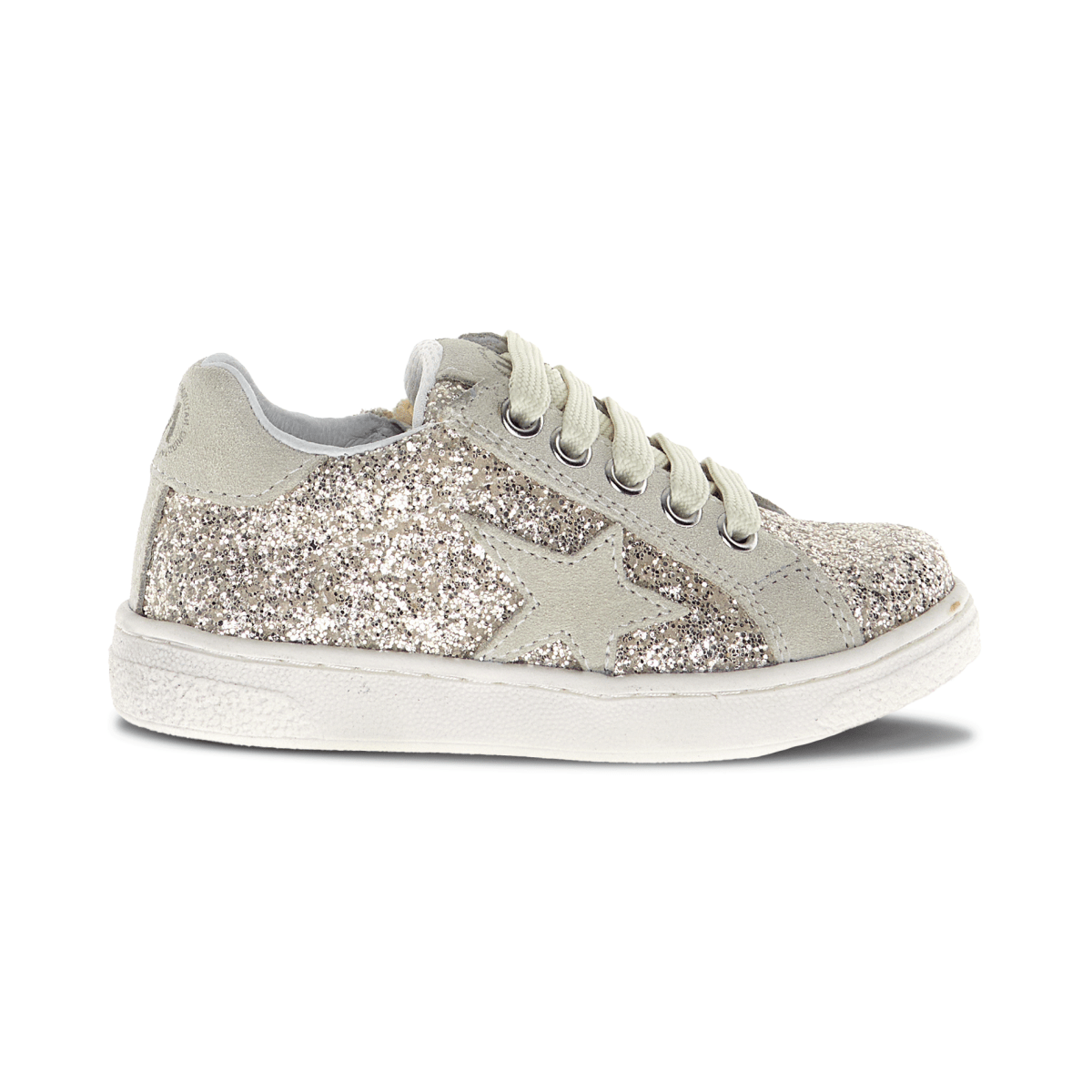 Naturino Girls' (Sizes 33 - 35) Pinn Zip Silver Glitter Star - 1100843 - Tip Top Shoes of New York