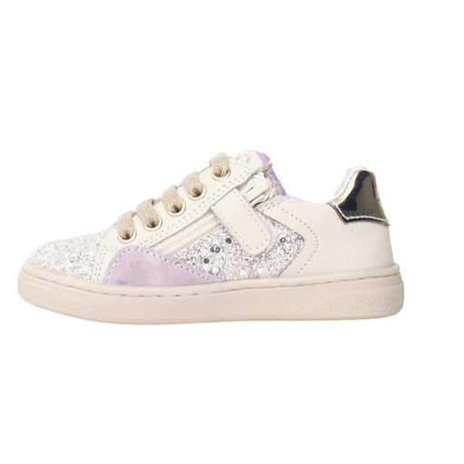 Naturino Girl's (Sizes 33-35) White Leather/Glitter Side Zip - 1082818 - Tip Top Shoes of New York