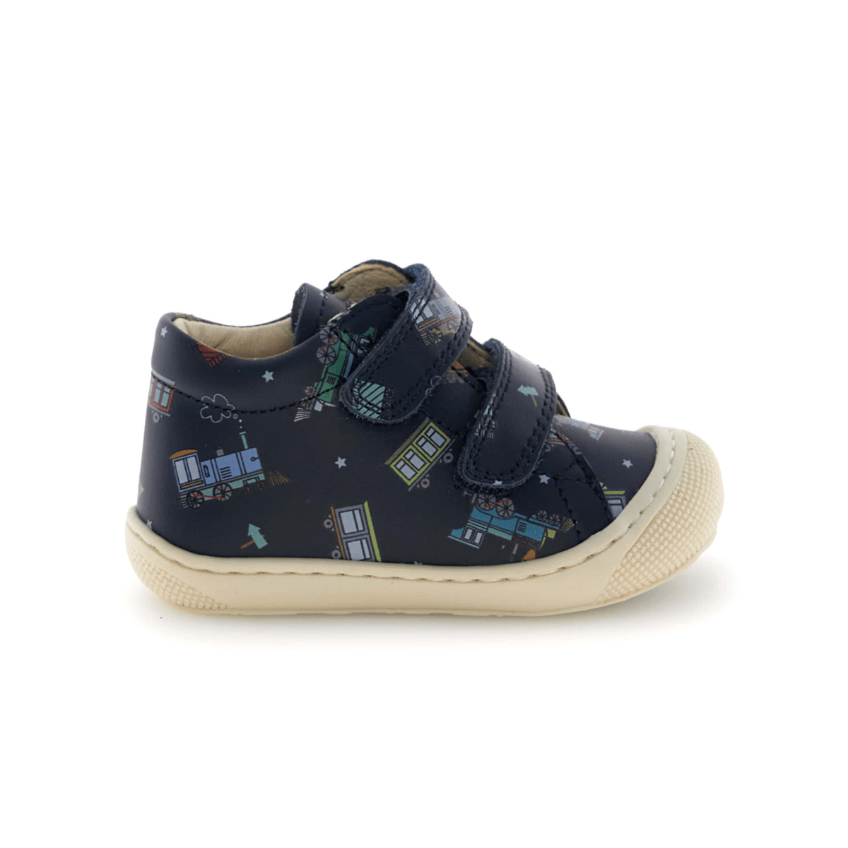Naturino Toddlers Cocoon VL Navy Train Print Velcro - 1105880 - Tip Top Shoes of New York