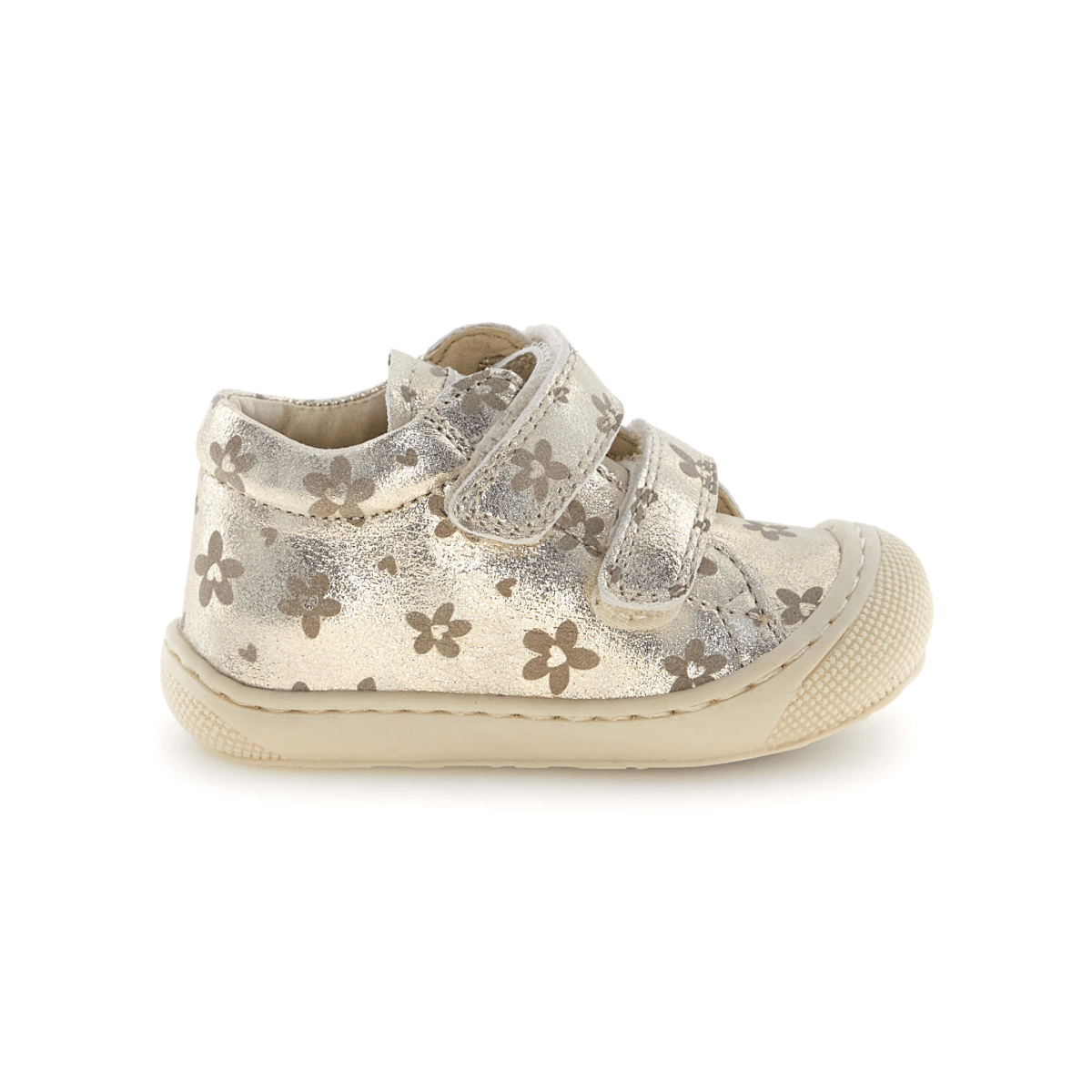 Naturino Toddlers Cocoon VL Platinum/Gold Flower Velcro - 1105773 - Tip Top Shoes of New York