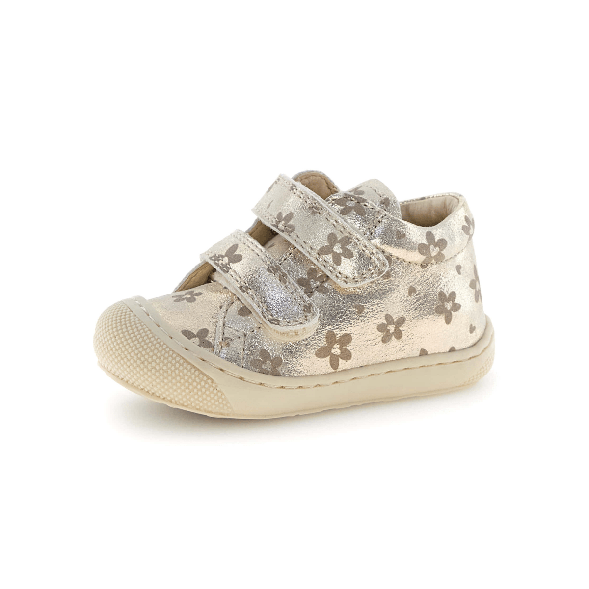 Naturino Toddlers Cocoon VL Platinum/Gold Flower Velcro - 1105773 - Tip Top Shoes of New York