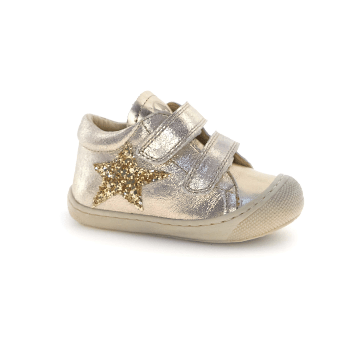 Naturino Toddlers (Sizes 19-23) Kolde VL Platinum Leather/Gold Glitter Star - 1112582 - Tip Top Shoes of New York