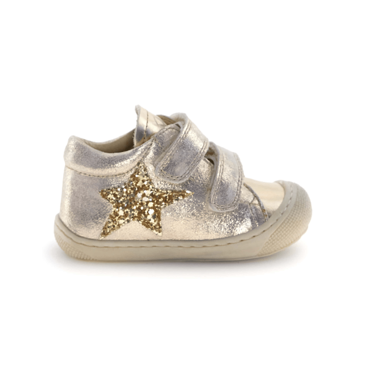 Naturino Toddlers (Sizes 19-23) Kolde VL Platinum Leather/Gold Glitter Star - 1112582 - Tip Top Shoes of New York