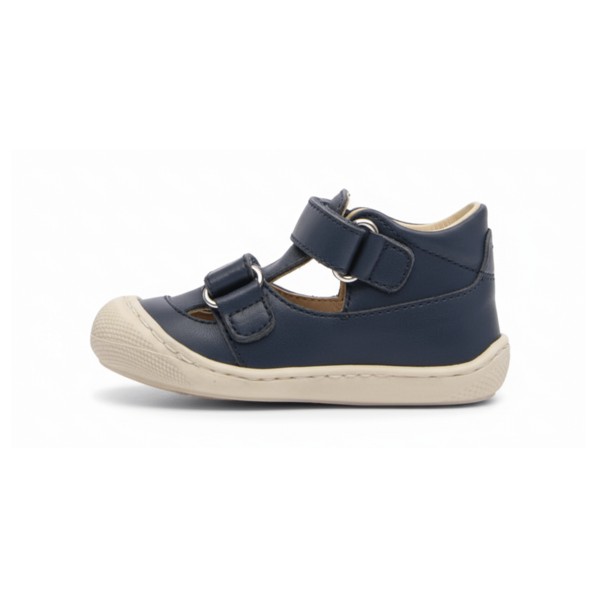 Naturino Toddlers (Sizes 19 - 23) Puffy Navy Leather Open T - Strap - 1082287 - Tip Top Shoes of New York