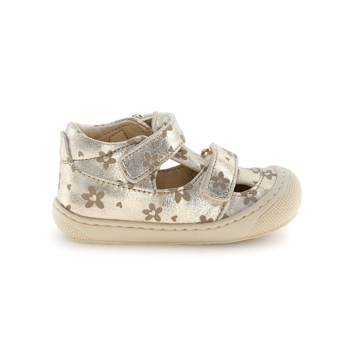 Naturino Toddlers (Sizes 19 - 23) Puffy Platinum Gold/Heart Flowers Fisherman - 1105916 - Tip Top Shoes of New York