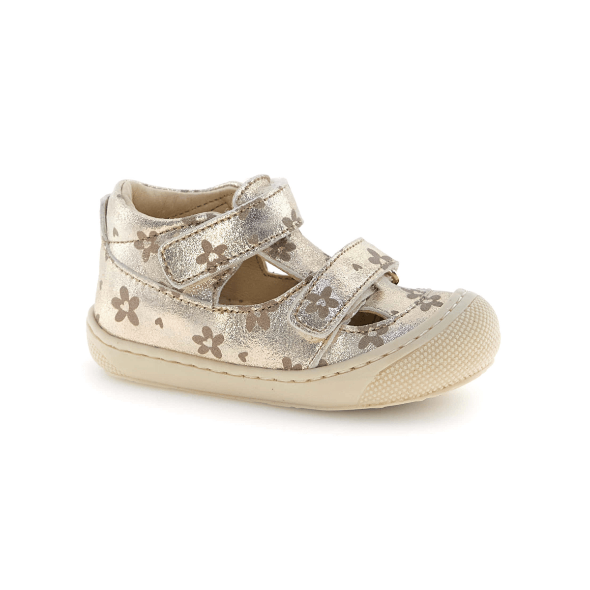 Naturino Toddlers (Sizes 19 - 23) Puffy Platinum Gold/Heart Flowers Fisherman - 1105916 - Tip Top Shoes of New York