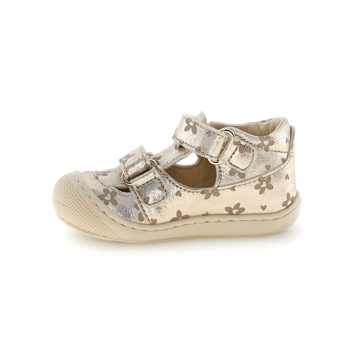 Naturino Toddlers (Sizes 19 - 23) Puffy Platinum Gold/Heart Flowers Fisherman - 1105916 - Tip Top Shoes of New York