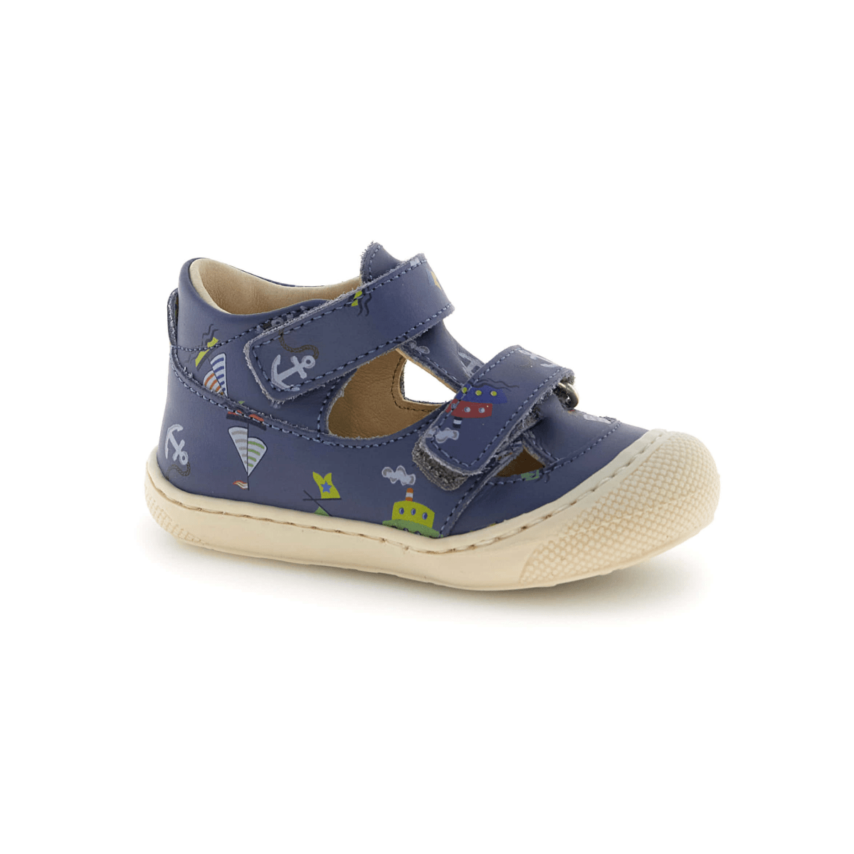 Naturino Toddlers (Sizes 20 - 23) Puffy Navy Nautical Open T - Strap - 1105953 - Tip Top Shoes of New York