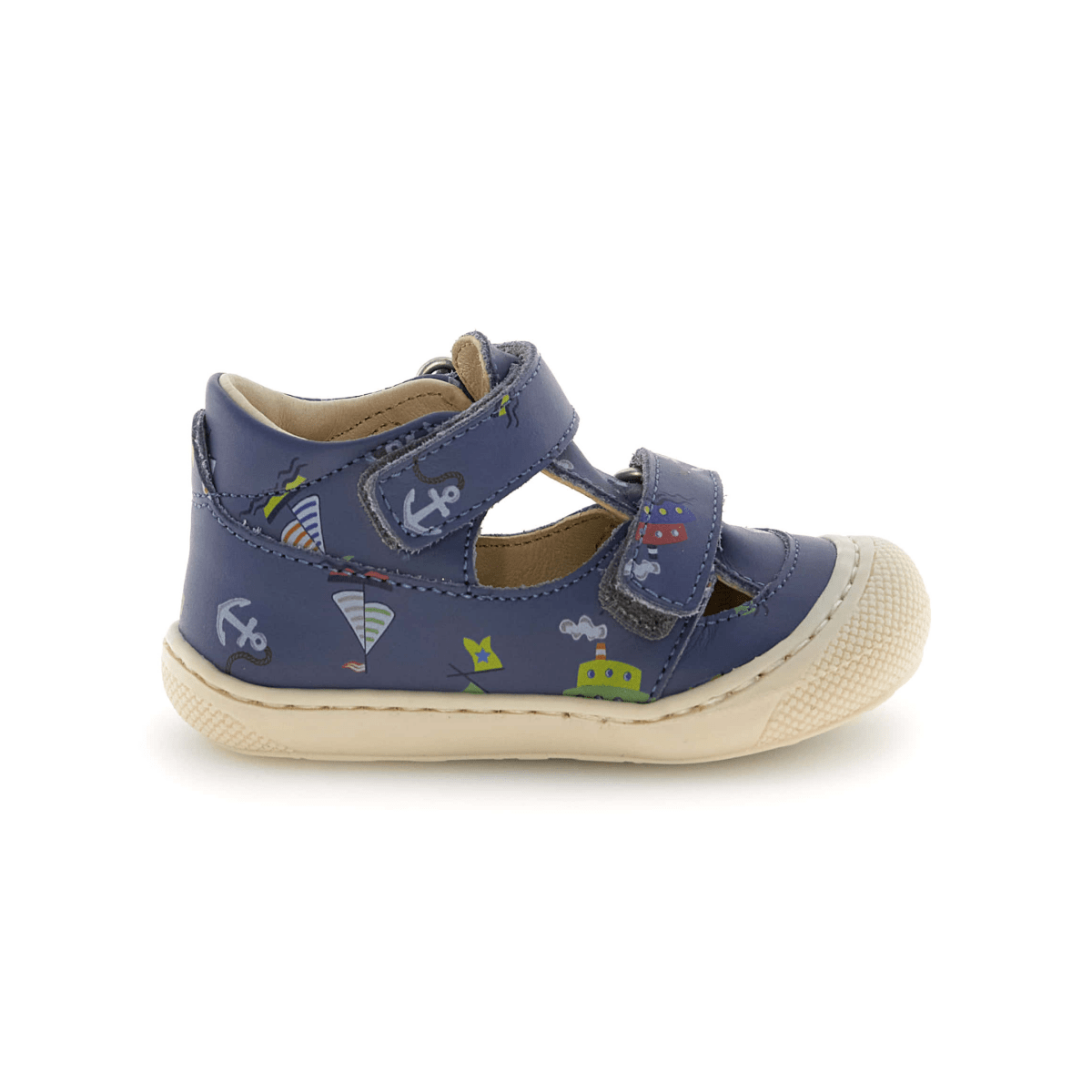 Naturino Toddlers (Sizes 20 - 23) Puffy Navy Nautical Open T - Strap - 1105953 - Tip Top Shoes of New York