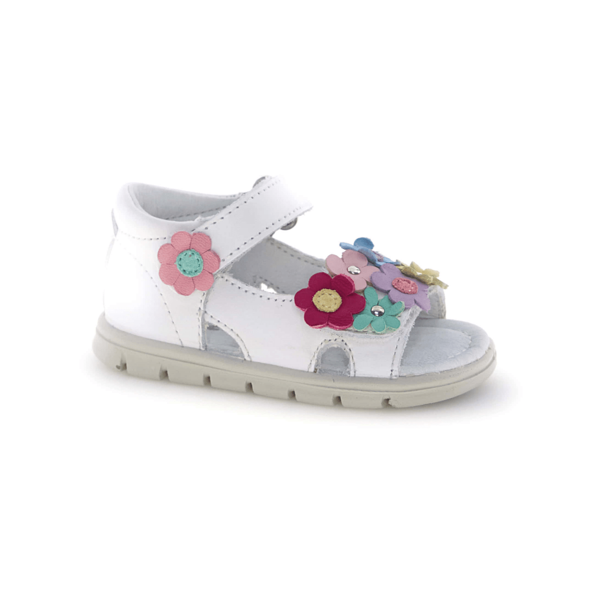 Naturino Toddlers (Sizes 21 - 25) Slammy White/Multicolor Flowers - 1106162 - Tip Top Shoes of New York