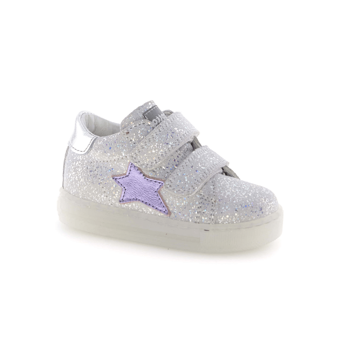 Naturino Toddlers (Sizes 21 - 26) Falcotto Sasha VL Purple Metallic Star/Silver Leather - 1106126 - Tip Top Shoes of New York