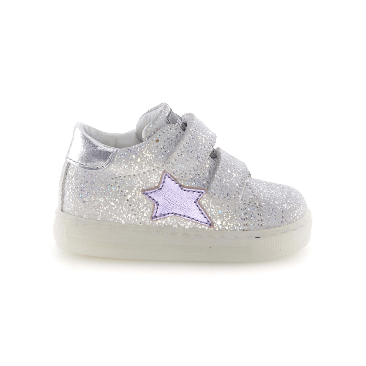 Naturino Toddlers (Sizes 21 - 26) Falcotto Sasha VL Purple Metallic Star/Silver Leather - 1106126 - Tip Top Shoes of New York