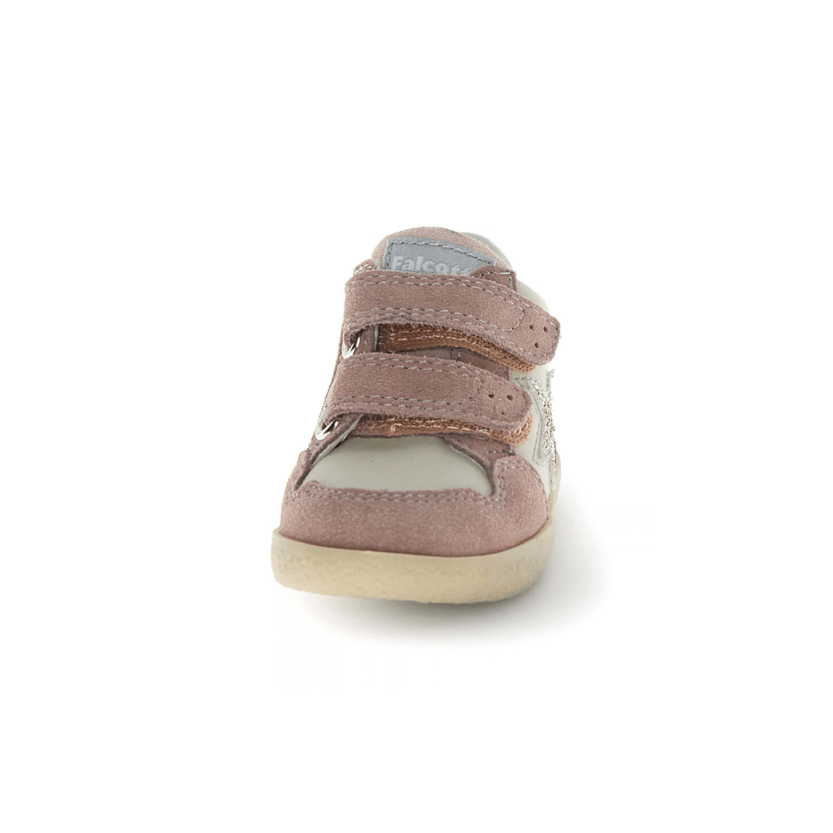 Naturino Toddlers (Sizes 22-26) Alnoite High 2 Velcro Cream/Pink Suede/Gold Glitter Star - 1112664 - Tip Top Shoes of New York