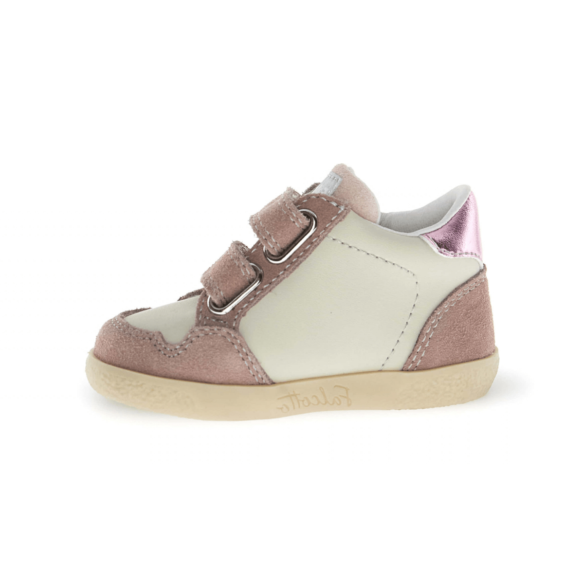 Naturino Toddlers (Sizes 22-26) Alnoite High 2 Velcro Cream/Pink Suede/Gold Glitter Star - 1112664 - Tip Top Shoes of New York