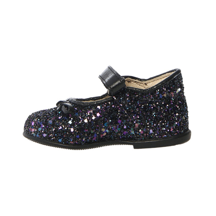 Naturino Toddler's (Sizes 22 - 26) Ballet Black/Multi Glitter Bow Mary Jane - 1087795 - Tip Top Shoes of New York