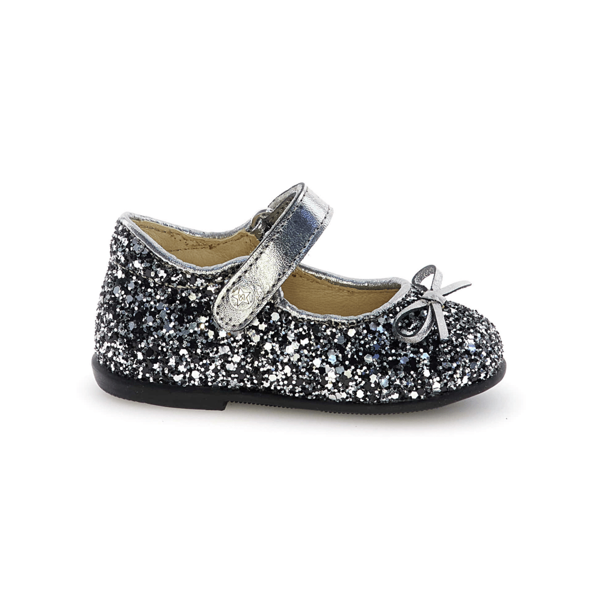 Naturino Toddler's (Sizes 22 - 26) Ballet Black/Silver Glitter Mary Jane - 1099961 - Tip Top Shoes of New York