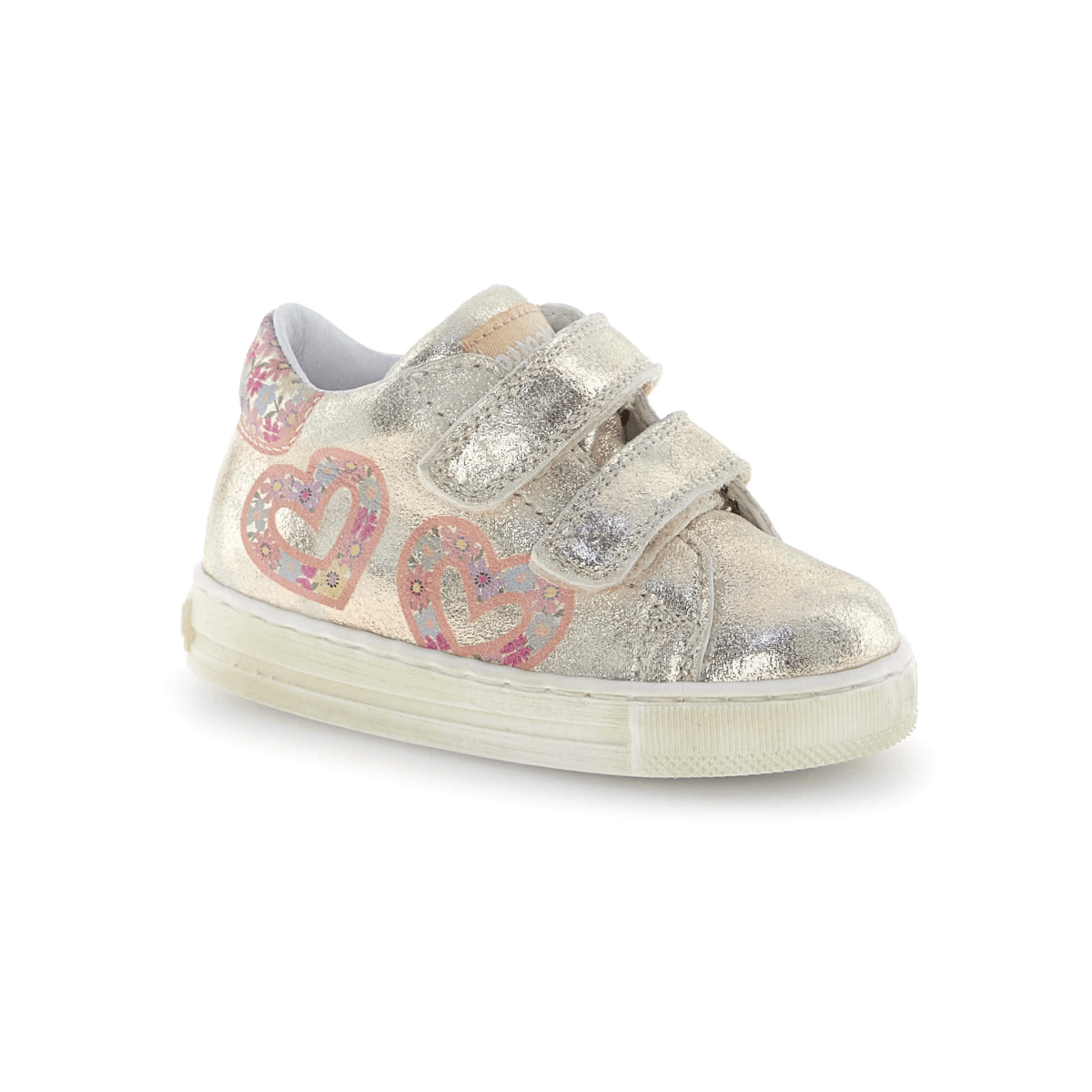 Naturino Toddlers (Sizes 22 - 26) Candys VL Platinum/Pink Hearts - 1106022 - Tip Top Shoes of New York