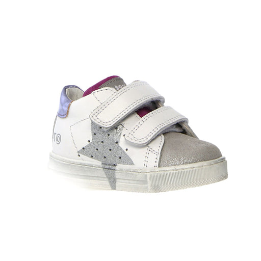 Naturino Toddler's (Sizes 22 - 26) Falcotto Salazar VL White Leather/Silver Shimmer Star - 1087763 - Tip Top Shoes of New York