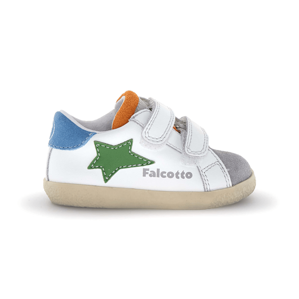 Naturino Toddlers (Sizes 22 - 27) Alnoite 2 VL White/Green Star/Grey Toe - 1105997 - Tip Top Shoes of New York