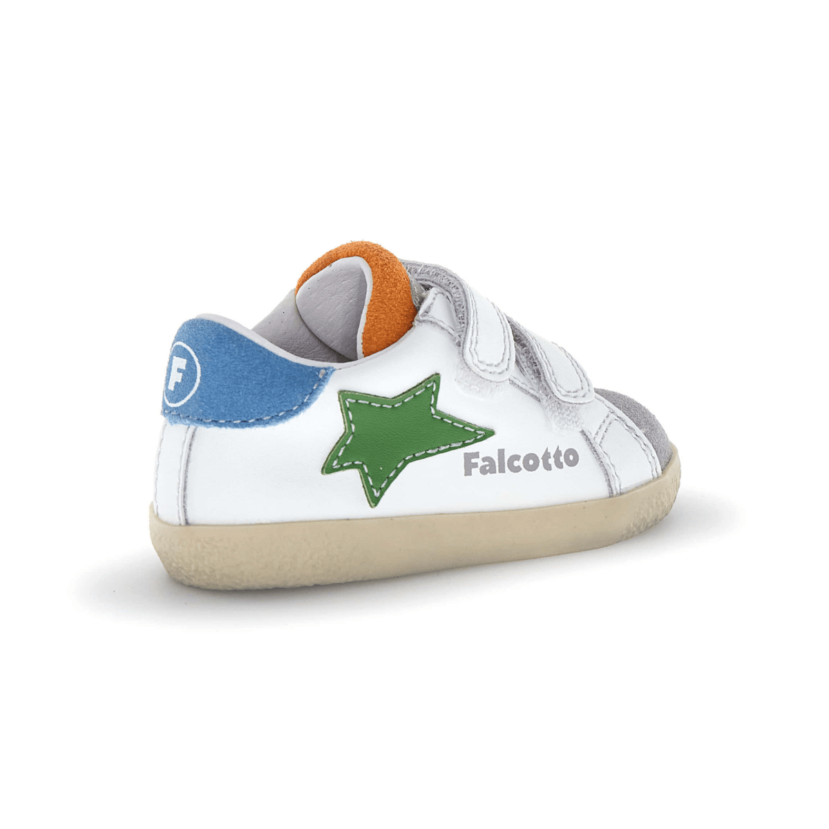 Naturino Toddlers (Sizes 22 - 27) Alnoite 2 VL White/Green Star/Grey Toe - 1105997 - Tip Top Shoes of New York