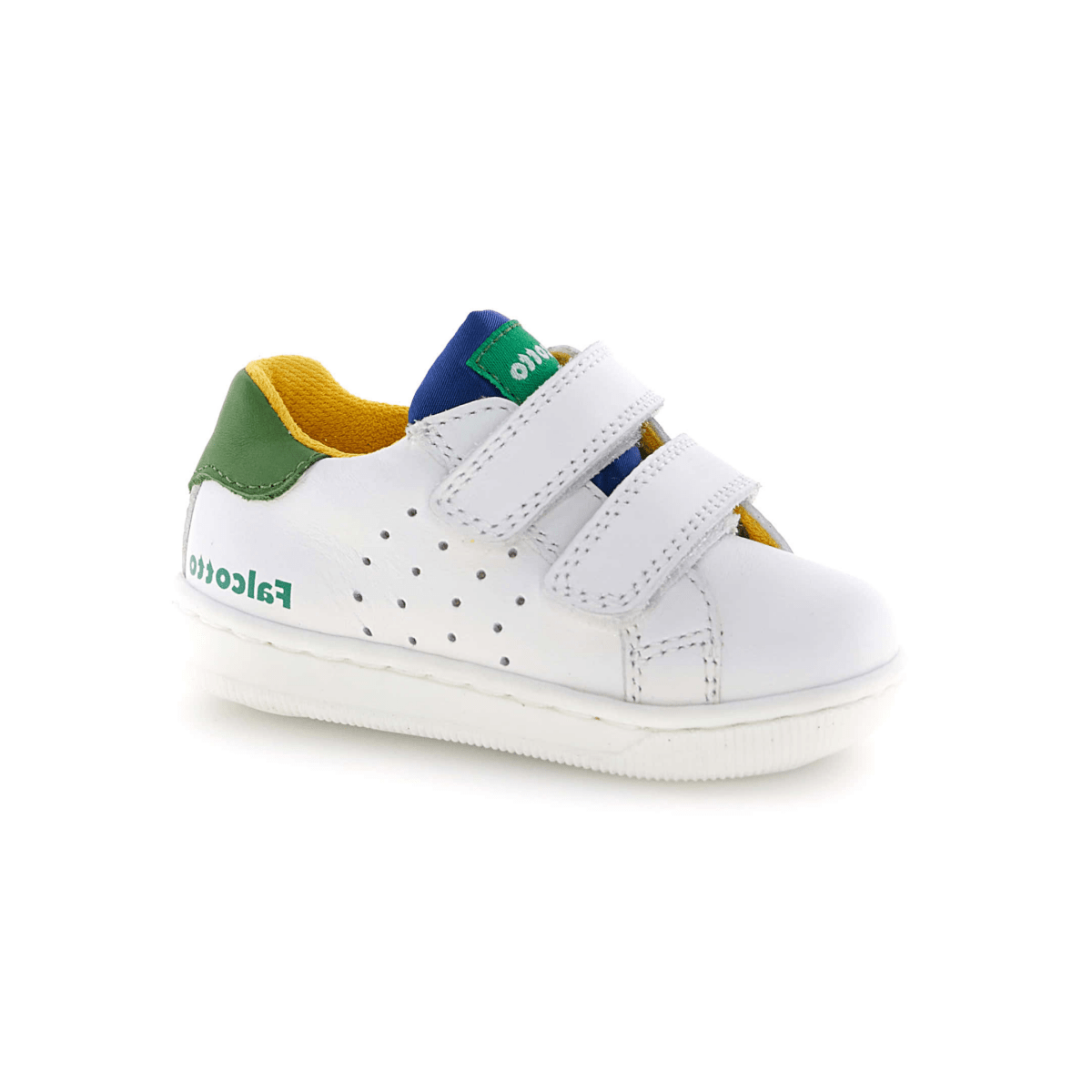 Naturino Toddlers (Sizes 22 - 27) Kiner VL White/Blue/Green Leather - 1105989 - Tip Top Shoes of New York