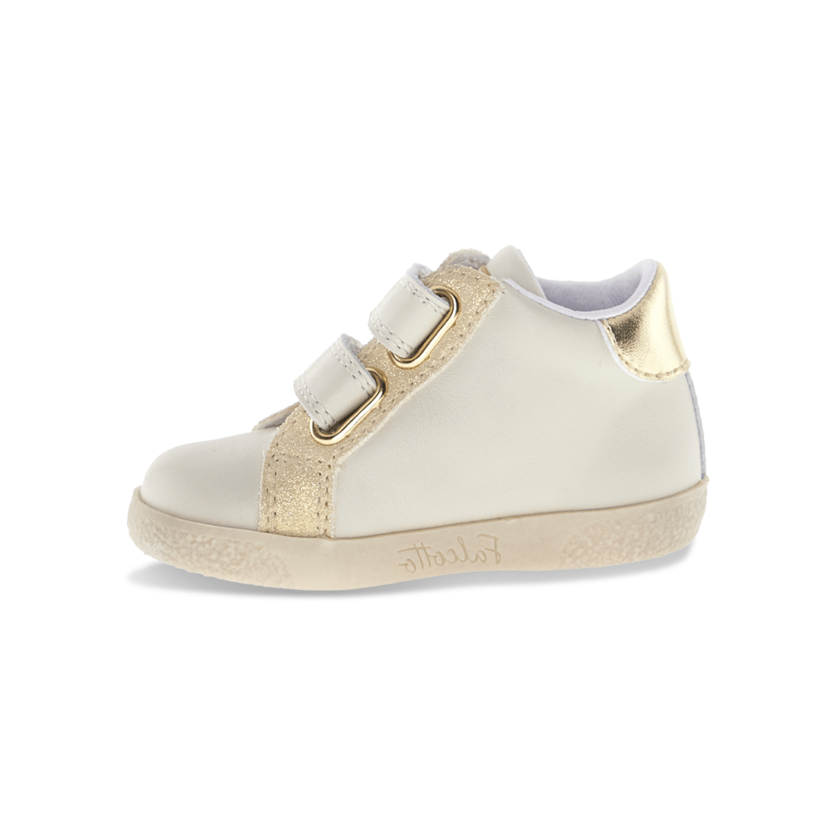 Naturino Toddlers' (Sizes 22 - 27) Mauvis VL White/Gold Studs - 1100559 - Tip Top Shoes of New York