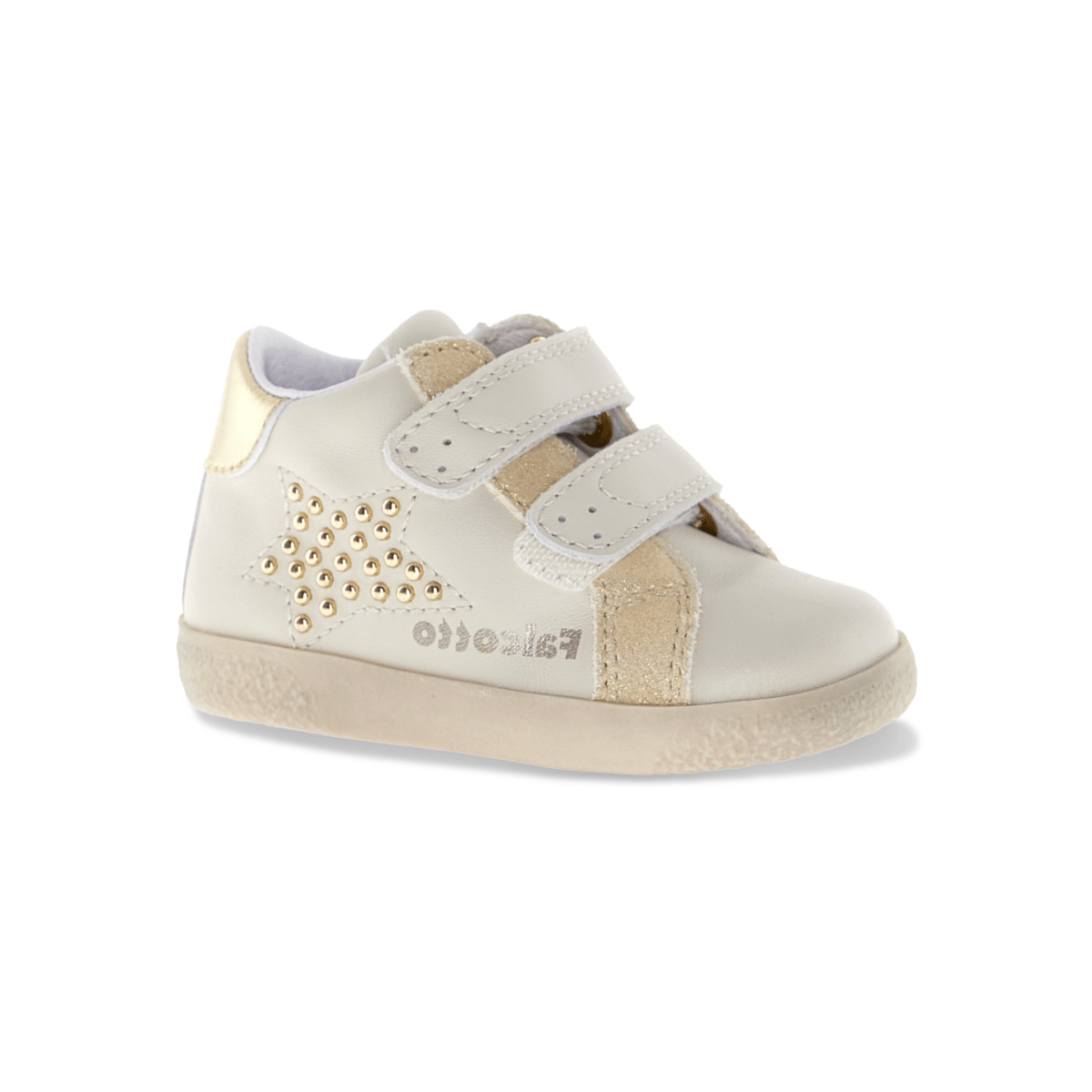 Naturino Toddlers' (Sizes 22 - 27) Mauvis VL White/Gold Studs - 1100559 - Tip Top Shoes of New York