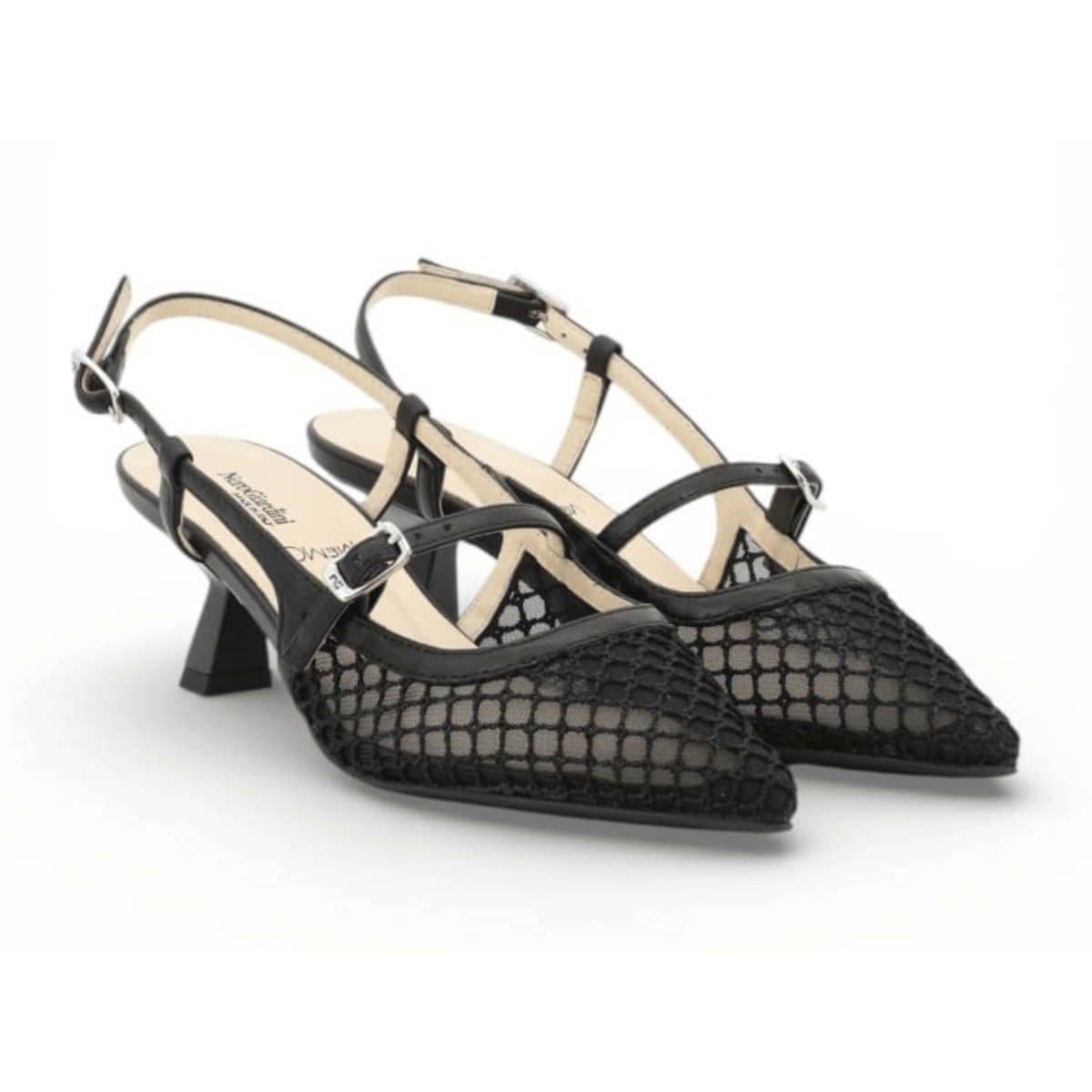 Nero Giardini Women's E615473D Black Mesh/Nappa - 9031421 - Tip Top Shoes of New York