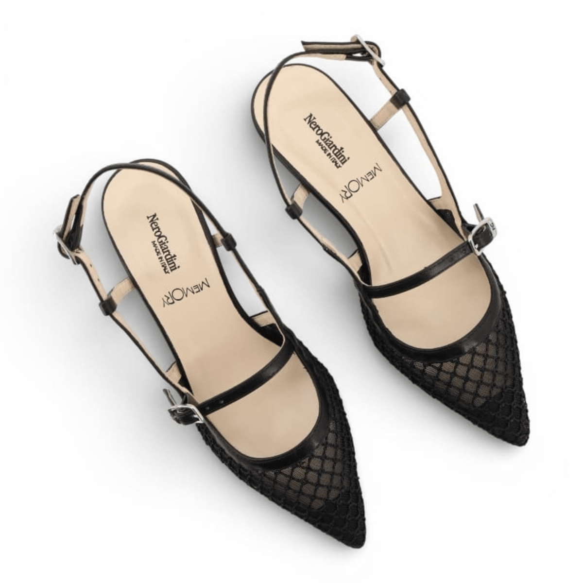 Nero Giardini Women's E615473D Black Mesh/Nappa - 9031421 - Tip Top Shoes of New York