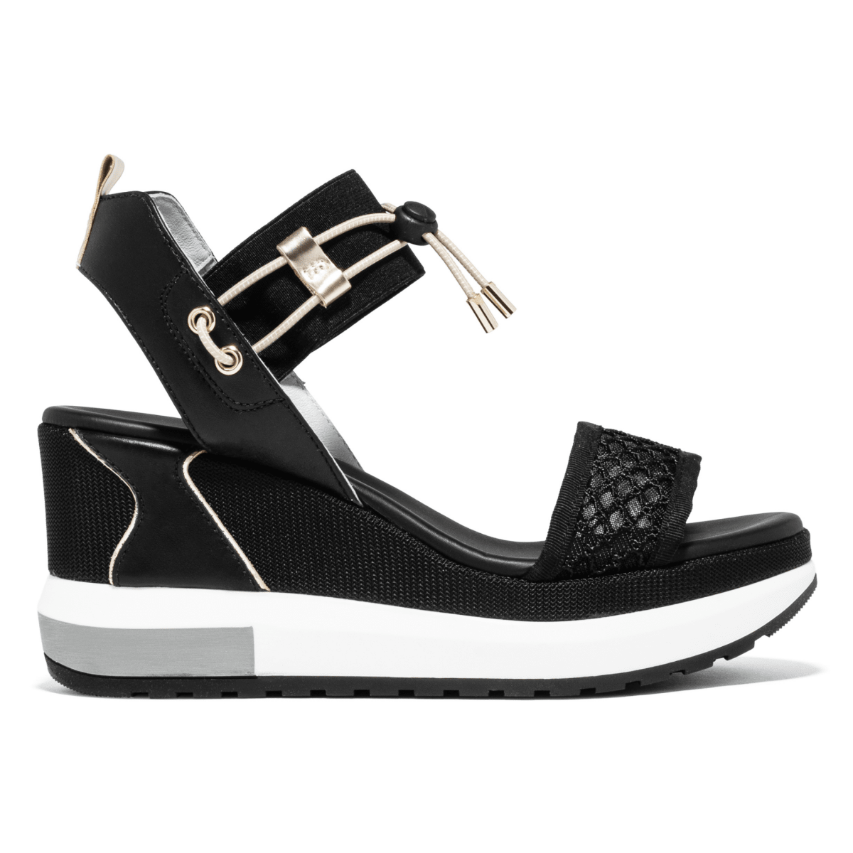 NeroGiardini Women's E616055D Black Mesh Leather - 9031405 - Tip Top Shoes of New York