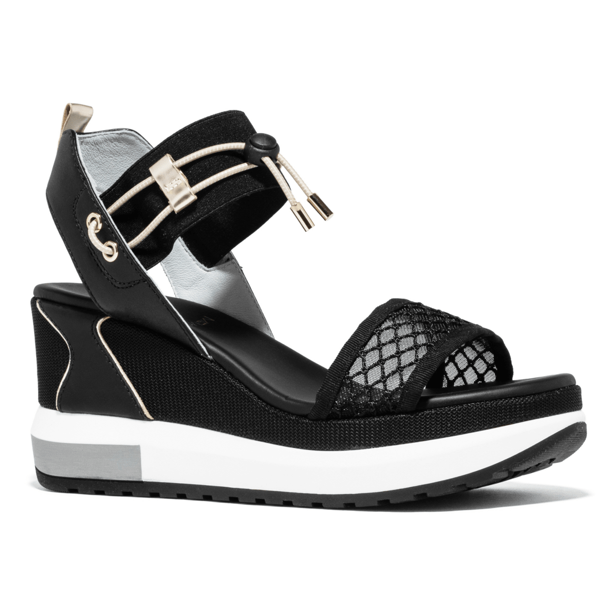 NeroGiardini Women's E616055D Black Mesh Leather - 9031405 - Tip Top Shoes of New York